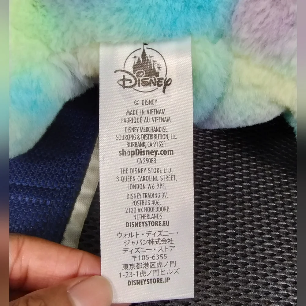 Disney Store 2020 Stitch Easter Bunny Plush Tie Dye Blue 12" - Picture 9 of 16
